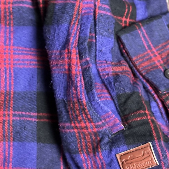L.L. Bean Women's S Plaid Zip Up Flannel Hoodie Relaxed Fit Shirt Jacket - Picture 9 of 13